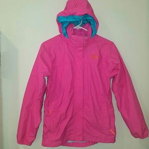 NORTH FACE GIRLS Hooded Rain Jacket L (14/16)